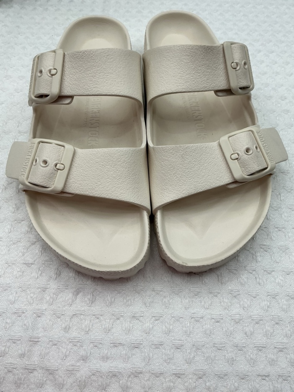 Birkenstock Women's Two-Strap Slide Sandals in Light Taupe - Picture 5 of 9